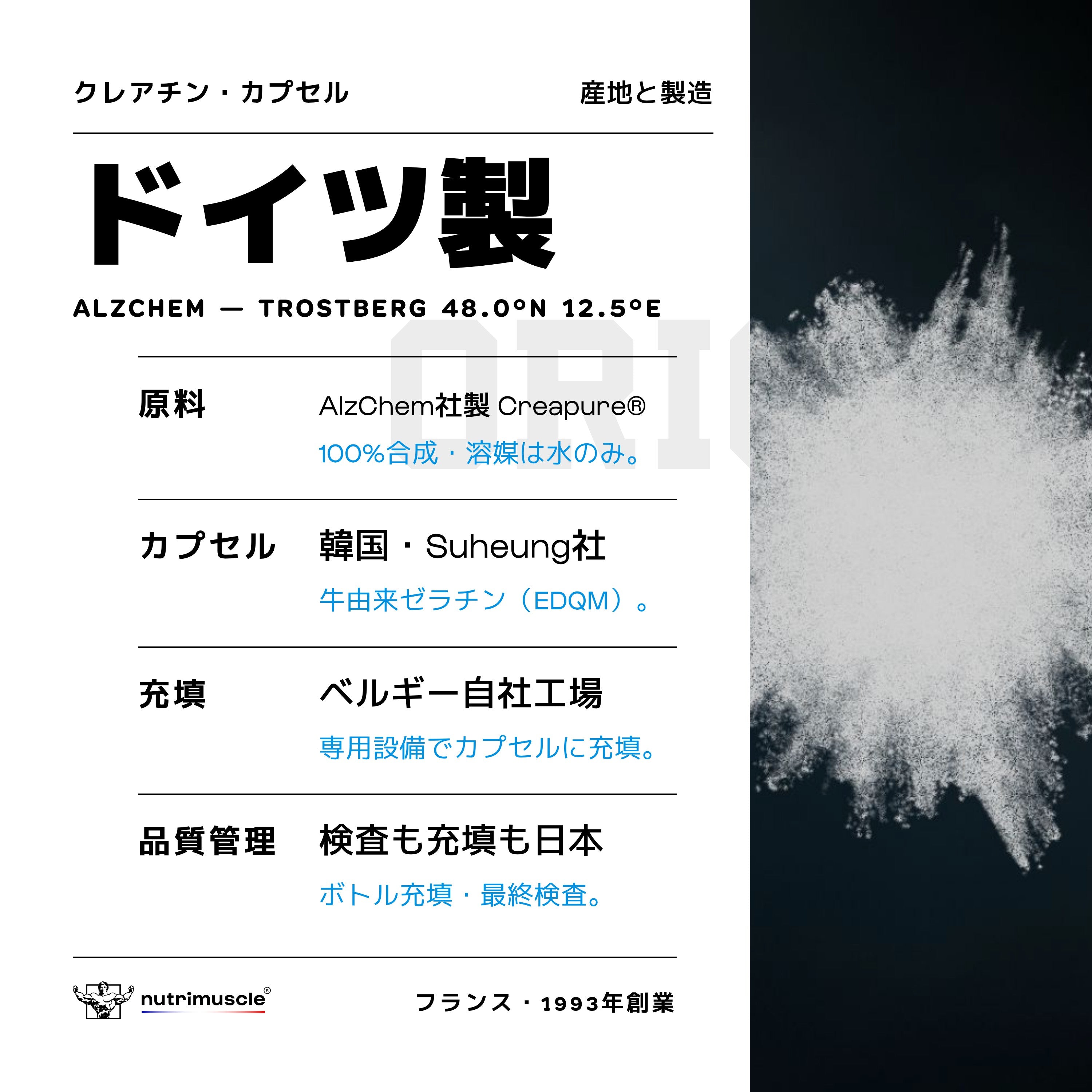 クレアチン カプセル｜ドイツ製クレアピュア®99.9% – Nutrimuscle Japan