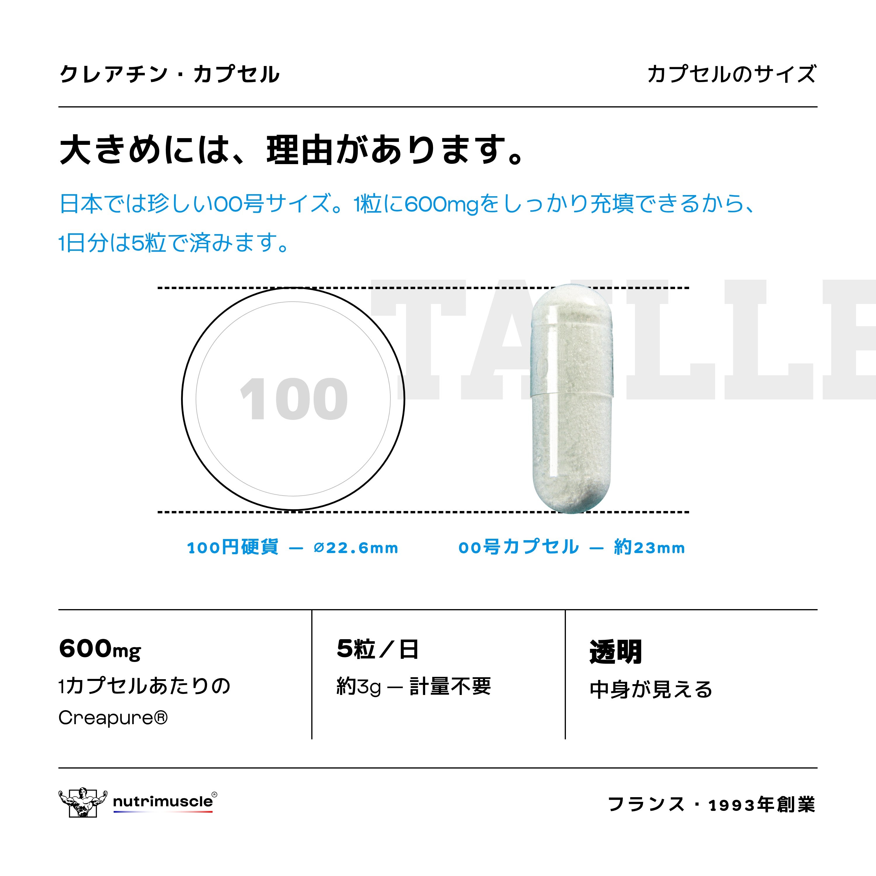 クレアチン カプセル｜ドイツ製クレアピュア®99.9% – Nutrimuscle Japan