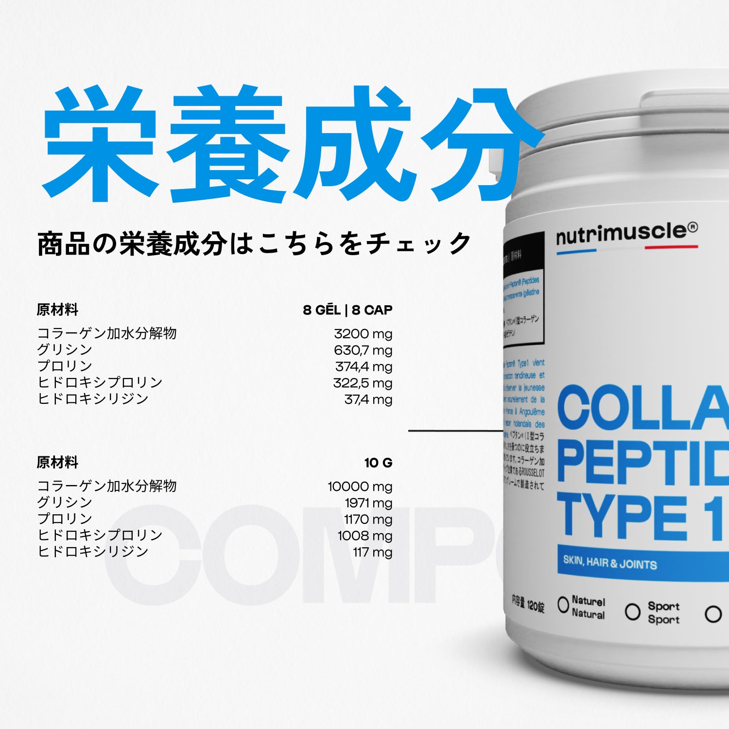 コラーゲンペプチド Peptan® カプセル｜1型 - Nutrimuscle
