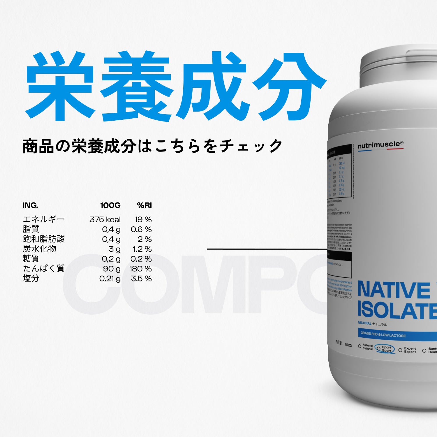ホエイ アイソレート(WPI)｜低乳糖・仏牧草牛 – Nutrimuscle Japan